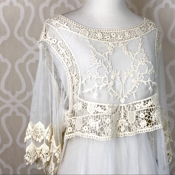 Farm Girl Pretty Lace Kimono Overlay Top - Picture 4 of 8